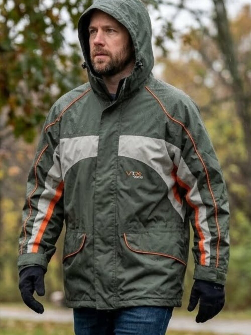Orion Sport VTX 1000 Men's Outerwear Rain Jacket Size XL Hooded Camping Hiking